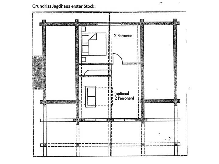 Jagdhaus Bischofsmühle im Frankenwald – Grundriss Erster Stock